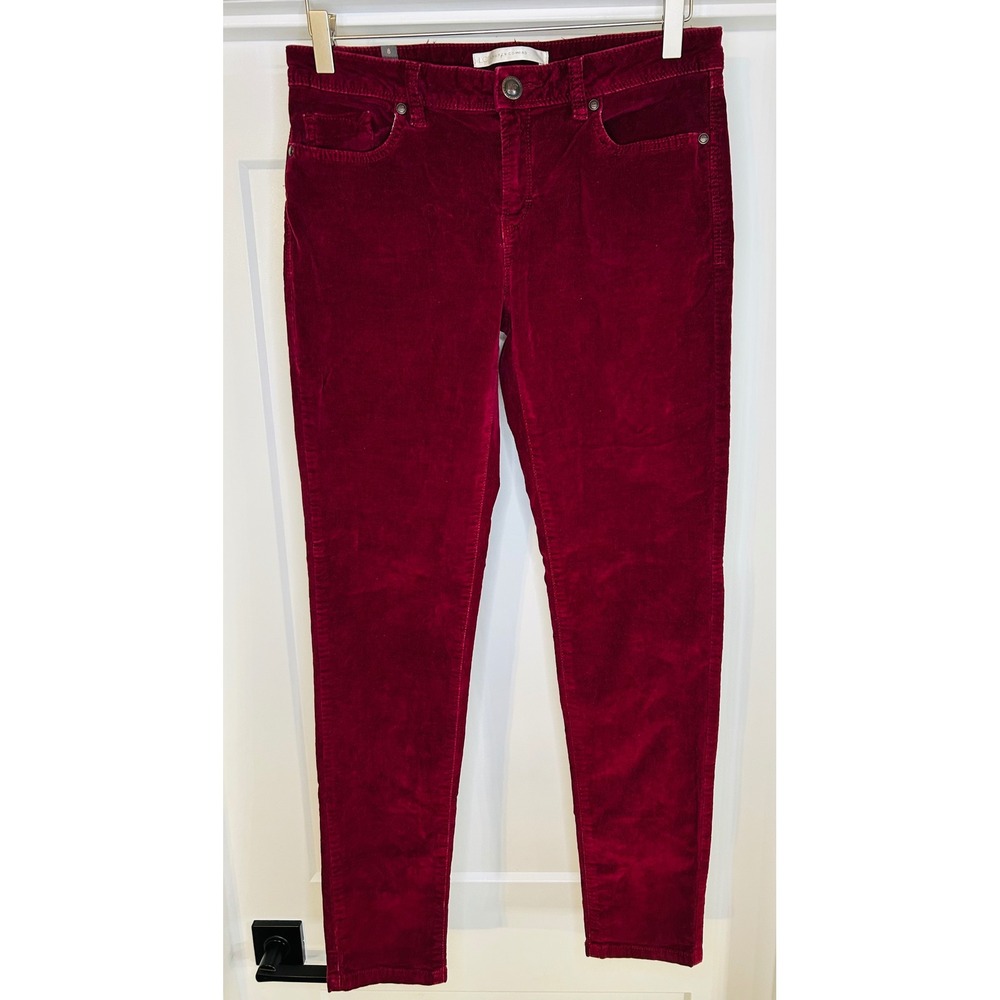 LC‎ Lauren Conrad Burgundy Corduroy Skinny Pants Womens 8 Stretch Preppy Classic